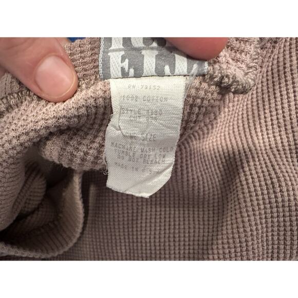 Fitigues 100% Cotton Tan Waffle Knit Crewneck Top One Size Vintage VTG - Picture 7 of 8